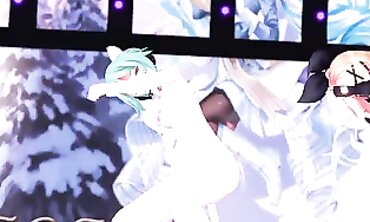 Miku Fack - Sexy Cosplay Girl Dances to Electronic Music in Virtual Reality