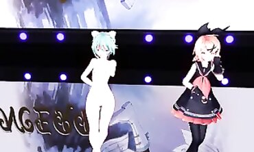 Miku Fack - Sexy Cosplay Girl Dances to Electronic Music in Virtual Reality