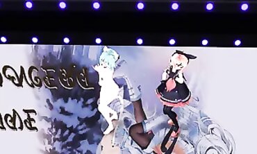 Miku Fack - Sexy Cosplay Girl Dances to Electronic Music in Virtual Reality