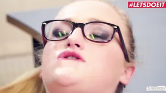Scarlet Scotts's Wild Ride in The Offices of Pleasure" or "Office-Pornstar Scarlette Scott Gets Fucked Hard by Older Man