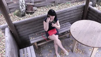 Outdoor Public Pissing Adventure - Secret Camera Captures Dark Haired Beauties
