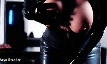 Curvy Babe In Vinyl Cat Suit Fucks Herself With A Vibrator And Shows Off Her Perfect Body