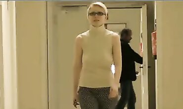 Outdoor Work Day - Big Boobs Bouncing in Public