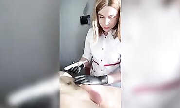 Beautiful Blonde Babe Gets Surprisingly Stiff Trimming Job