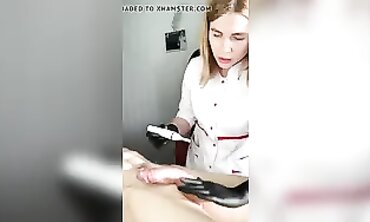 Beautiful Blonde Babe Gets Surprisingly Stiff Trimming Job