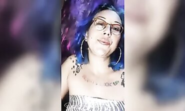 Blue Haired Babe Fetish - Smoking Hot MILF in Fishnet Stocking Sensual Tease