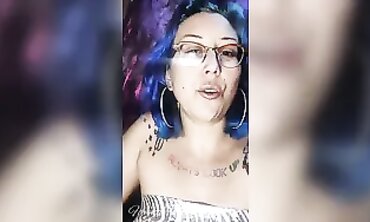 Blue Haired Babe Fetish - Smoking Hot MILF in Fishnet Stocking Sensual Tease