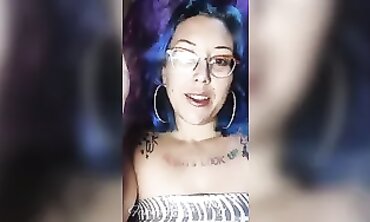 Blue Haired Babe Fetish - Smoking Hot MILF in Fishnet Stocking Sensual Tease
