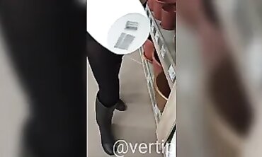 Outdoor Shopping Mall Fashion Show - Russian Girl Shows Off Her Style
