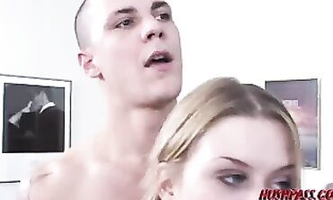 barely legal Blonde Bombshell - First Time Anal with Huge Load on Ass