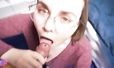 Pov Edging Blowjob with Big Natural Boobs - Point of View