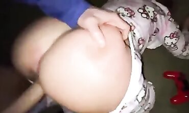Sneaky Teen Daughter In Nightgown Surprises Step-Dad With Blowjob And Rides His Big Dick