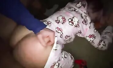 Sneaky Teen Daughter In Nightgown Surprises Step-Dad With Blowjob And Rides His Big Dick