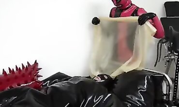 Dominatrix Throats Submissive in Kinky BDSM Roleplay
