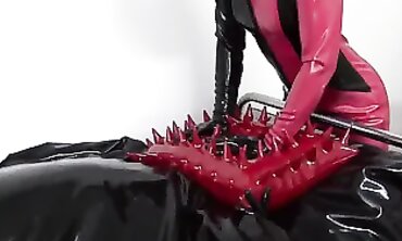 Dominatrix Throats Submissive in Kinky BDSM Roleplay