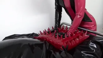Dominatrix Throats Submissive in Kinky BDSM Roleplay
