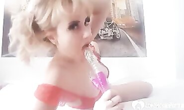 Redhead Babe in Crimson Lingerie Enjoys Masturbation Sessions
