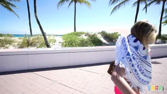 Teenage Cutie's First Time on Camera in Public at The Beach