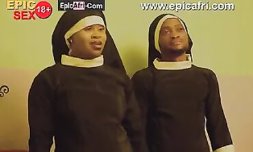 Nun's Threeway Fetish Threesome with Facial Finishing
