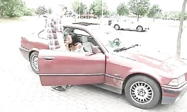 Hot Blonde Babe Gives A Sensual Car-Blow Job In The French Alps