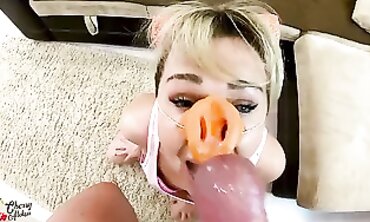 Deep-Throttle Blonde Vixen Rides Big Dick POV Style For A Sloppy Wet Mouthful Of Jizz