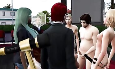 Sexy SIMs - Anal Fisting Threesome with Streaming Camgirl