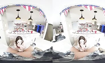 VR POV - Older Woman with Curvy Body Rides Massive Dick in Virtual Reality