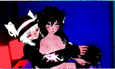 Virtual Reality Chat - Roleplaying Game With Boss Lady In Bathroom Scene