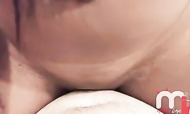 Ebony Booty Babe Gets Covered In Jizzy Milk