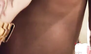 Ebony Booty Babe Gets Covered In Jizzy Milk