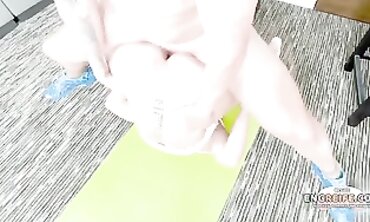 Hot Blonde Teen Gives Rough Anal to Older Guy After Yoga Class