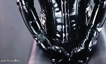 Bombshell Ebony MILF in Black Nylon Bondage