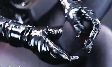 Bombshell Ebony MILF in Black Nylon Bondage