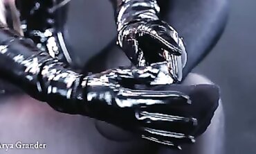 Bombshell Ebony MILF in Black Nylon Bondage