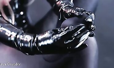 Bombshell Ebony MILF in Black Nylon Bondage