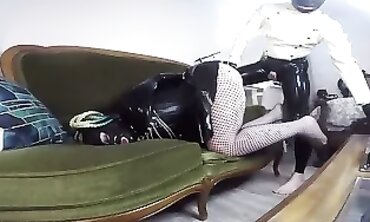 Spanking Mistress Domination - Latex Fetish Fantasy with Old Maid