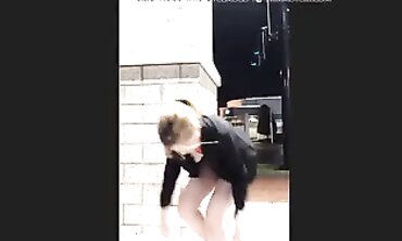 MILF On Striptease In The Car