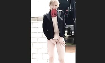 MILF On Striptease In The Car