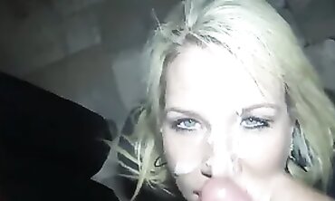 Grandma's Oldest Granddaughter Gives Double Blowjob & Swallows Twice