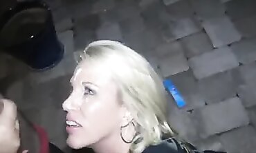 Grandma's Oldest Granddaughter Gives Double Blowjob & Swallows Twice