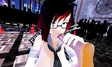 Public MMD Threesome Featuring Skyrim and Rubi Anime Characters