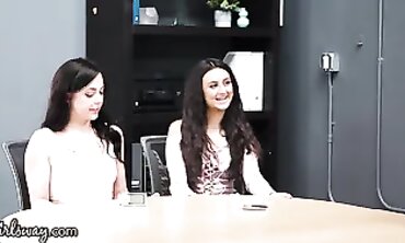 Raunchy Lesbian Office Examination