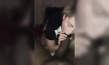 Shy Blonde MILF Deepthroats BBC in POV