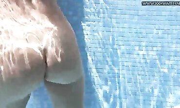 Mary Kalisy Strips Nude By The Pool