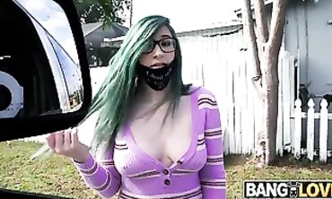 Busty Brunette Waitress Savannah Siren Gets Railed on the Bus