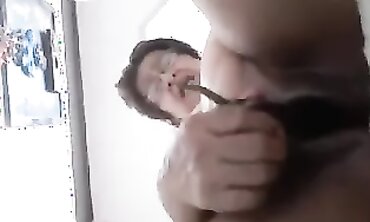 My Filipina GF's Grandma Gets Toying with Eggplant Dildo Pt 1