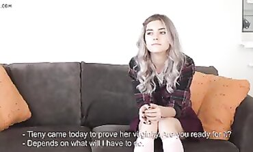 Russian Casting: Tieny Mieny's First Time Masturbating On Camera