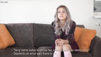 Russian Casting: Tieny Mieny's First Time Masturbating On Camera