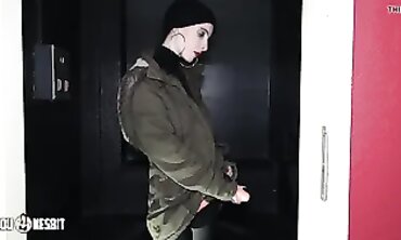 Lia Louise Pegs Through Gloryhole With Sex Toy