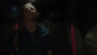 Nurse Takes BBC in Uber with Creampie and Blowjob
